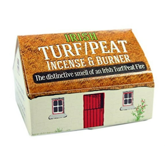 Irish Turf/Peat Incense and 1.5 inch sq Burner Plate,Beige,