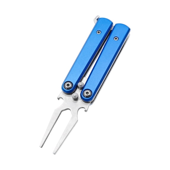Turf Divot with Foldable Pivots & Grooves Golf Putting Green Fork for Balls Maintenance Tool