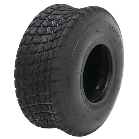Turf Tire Compatible with John Deere S100 S110 S120 X300 X350 Cub Cadet XT1 Husqvarna Riding Mower 4-Ply Hexagon Tread 570 lbs 30 PSI 6In Rim Kenda New Tubeless Quad Traxx 15x6.00-6