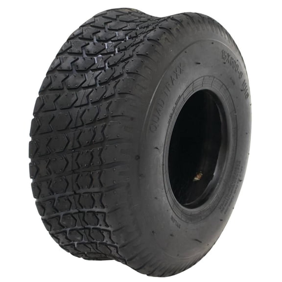 Turf Tire Compatible with John Deere S100 S110 S120 X300 X350 Cub Cadet XT1 Husqvarna Riding Mower 4-Ply Hexagon Tread 570 lbs 30 PSI 6In Rim Kenda New Tubeless Quad Traxx 15x6.00-6