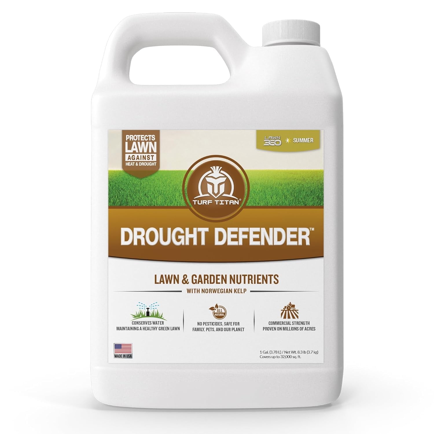 Turf Titan Drought Defender Liquid Lawn Fertilizer Concentrate Kelp Fertilizer for All Grass