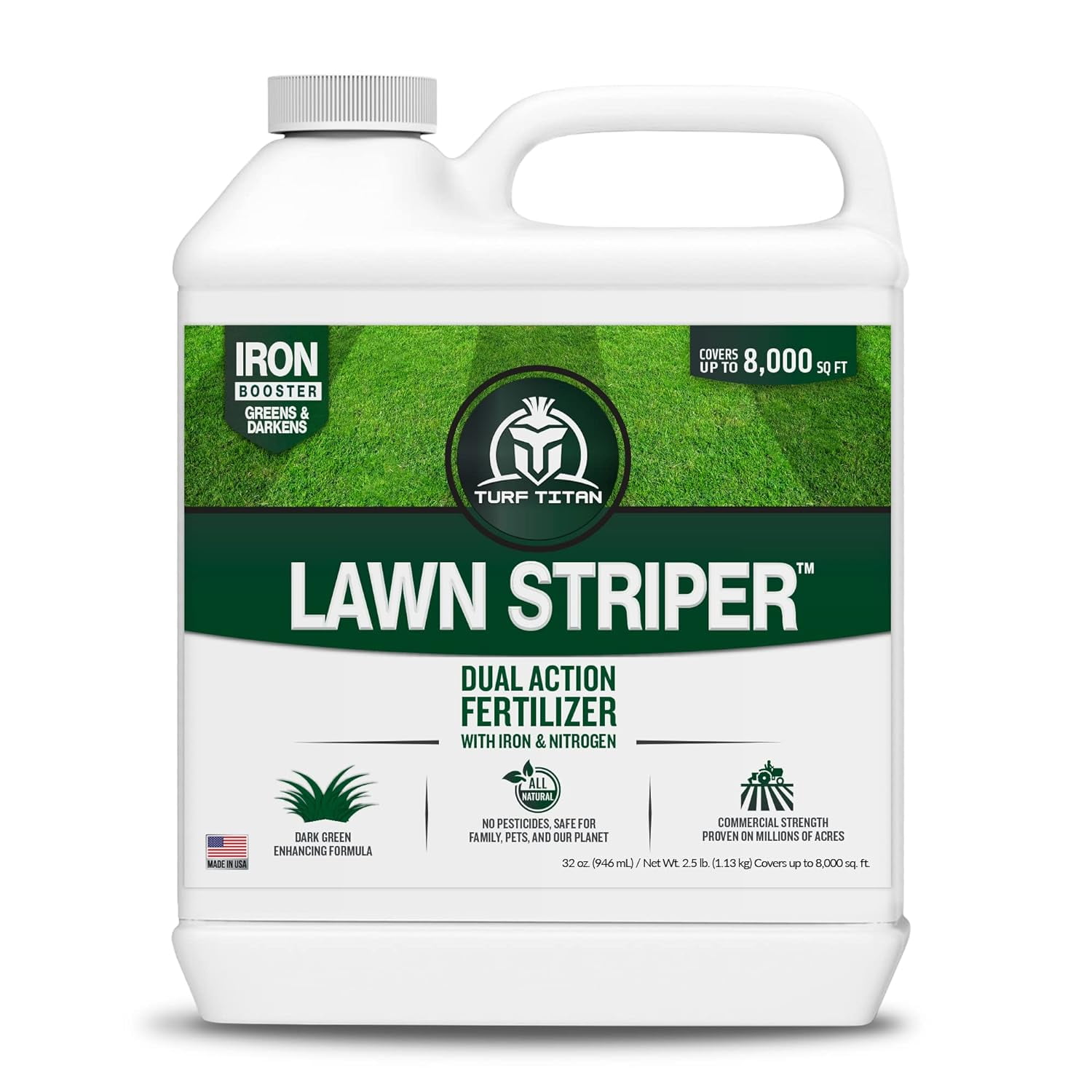 Turf Titan Lawn Striper Iron & Nitrogen Fertilizer to Promote DarkGreen, StripeDefined Turfs