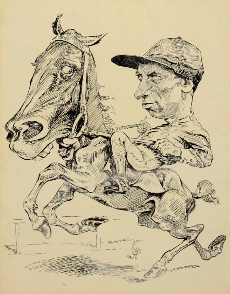 Turf in Caricature 1900 Bullman Canvas Art - Jesse Sylvester (1875-1966 Anderson (18 x 24)