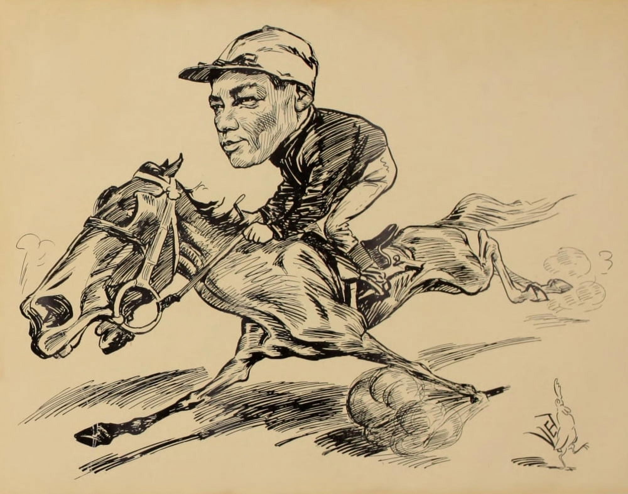 Turf in Caricature 1900 Davis Canvas Art - Jesse Sylvester (1875-1966 Anderson (18 x 24)