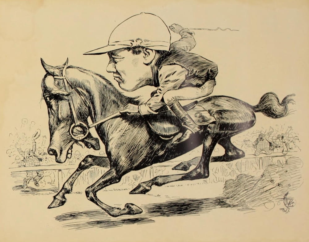 Turf in Caricature 1900 Fuller Canvas Art - Jesse Sylvester (1875-1966 Anderson (18 x 24)