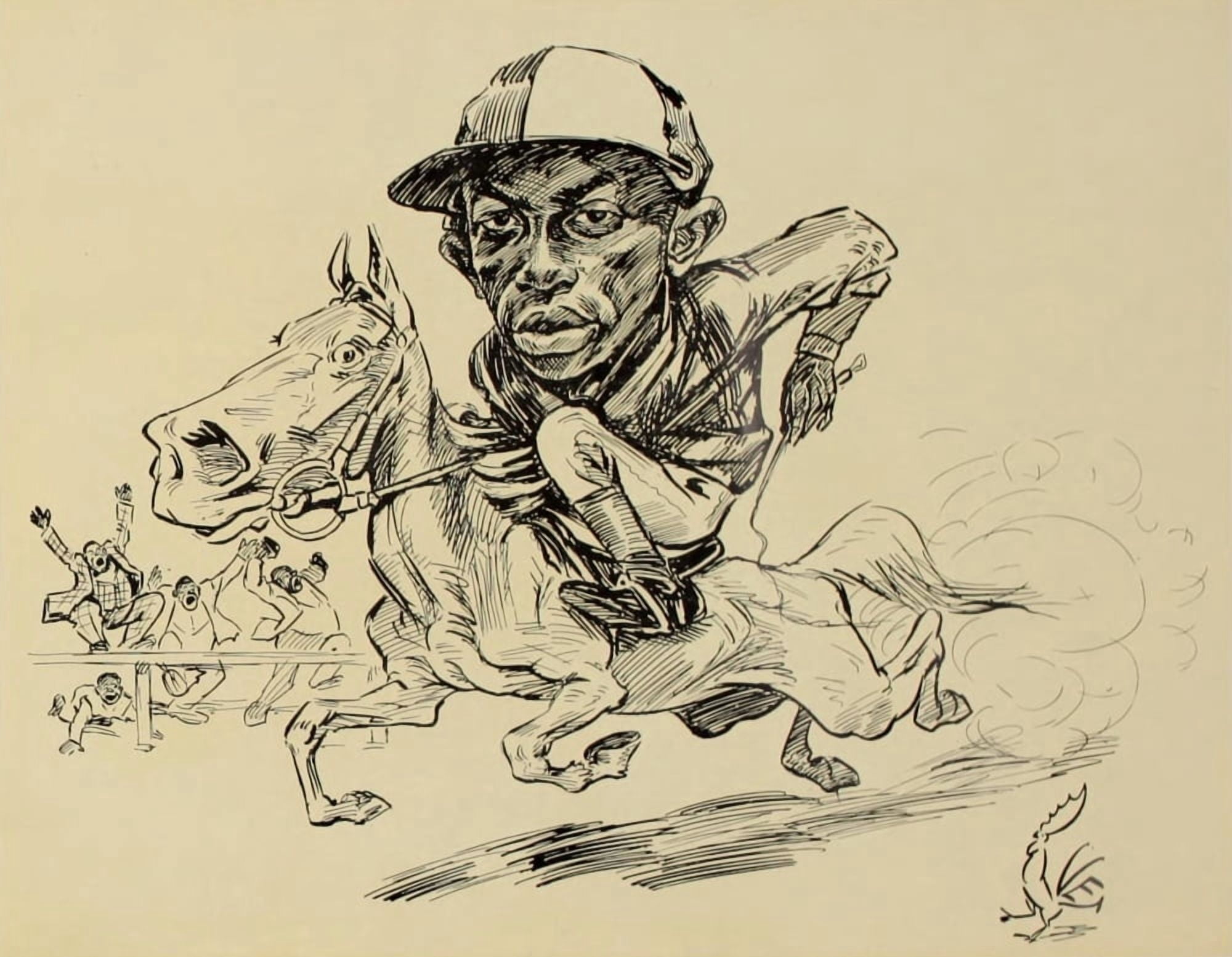 Turf in Caricature 1900 Hicks Canvas Art - Jesse Sylvester (1875-1966 Anderson (18 x 24)