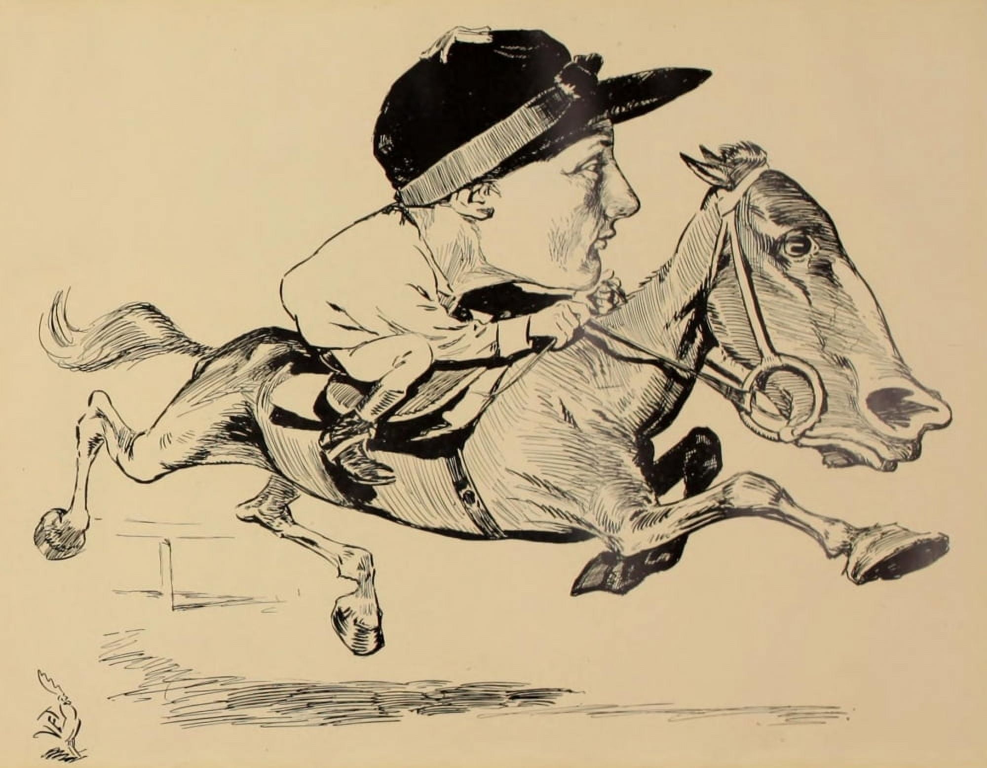 Print by 1900 Turf Odom Jesse Poster x (24 Sylvester 36) Anderson in (1875-1966 Caricature