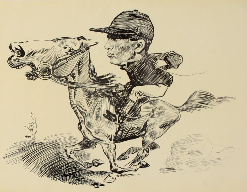 Turf in Caricature 1900 Romanelli Canvas Art - Jesse Sylvester (1875-1966 Anderson (18 x 24)