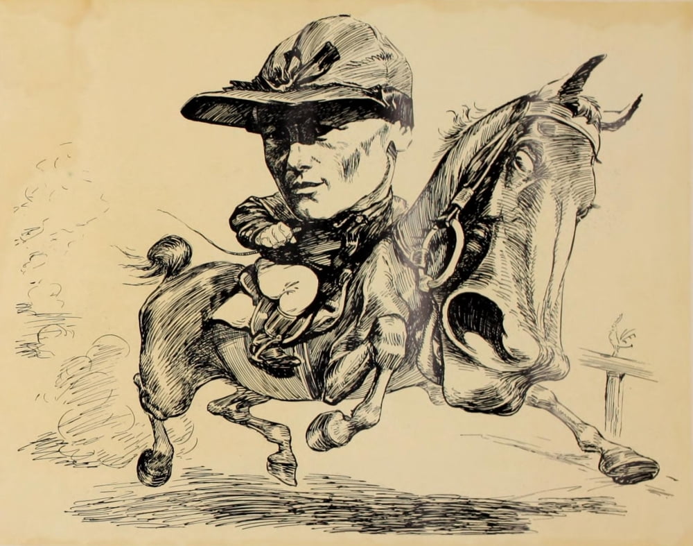 Turf in Caricature 1900 Shaw Canvas Art - Jesse Sylvester (1875-1966 Anderson (18 x 24)