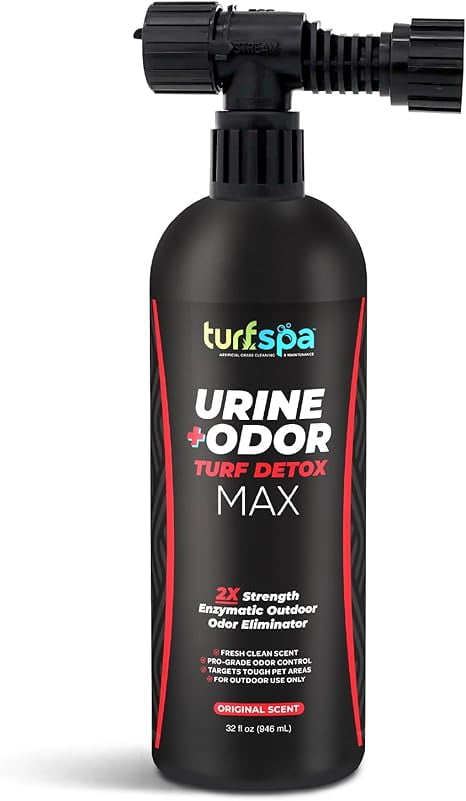 TurfSpa MAX Urine & Odor Turf Detox: Double-Strength Enzyme Cleaner & Odor Eliminator for Artificial Grass, Turf, Concrete & Patios, Pet Urine Enzymatic Cleaner for Dogs & Cats – 32 oz Sprayer