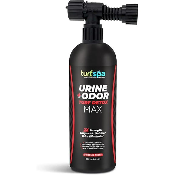 TurfSpa MAX Urine & Odor Turf Detox: Double-Strength Enzyme Cleaner & Odor Eliminator for Artificial Grass, Turf, Concrete & Patios, Pet Urine Enzymatic Cleaner for Dogs & Cats – 32 oz Sprayer