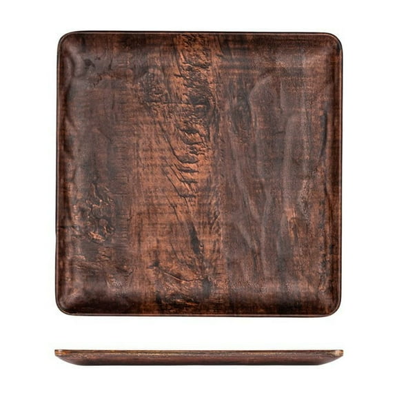 Turgla Composite 8.75" x 8.75" Square Brown Composite Plate (Set of 4)