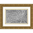 thumbnail image 1 of Turgot, Michel-Etienne  32x22 Gold Ornate Wood Framed with Double Matting Museum Art Print Titled - Paris 1739 Sectional map, 1 of 4