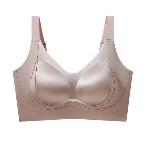 Turilly Bras Womens Round Neck Wireless Bra With Wide Straps Invisible Everyday Comfort Everyday Bras