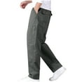 thumbnail image 1 of Turilly Cargo Pants Men Man Solid Color Thin Style Elasticity Waist Worker Wearing Pants Straight Tube Men's Pants Easy Trousers, 1 of 3