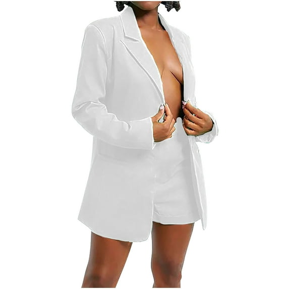 Turilly Clothes Sets for Women 2 Piece Women's Casual Lattice Color Suit Long Sleeve Blazer and Long Pants Two-piece Set