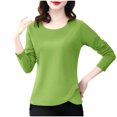 thumbnail image 1 of Turilly Comfortable Lightweight Tops for Women Solid Color Casual Cotton Long Sleeved T-shirt Lace Design, 1 of 4