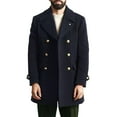 thumbnail image 1 of Turilly Double Breasted Warm Woolen Jacket Men's Fashion Casual Solid Color Buttons Pockets Long Sleeve Hoodless Casual Outwear Trench Coat, 1 of 5