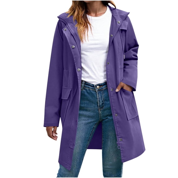 Turilly Fashion Jacket for Women Solid Color Button Long Sleeve Collar Top