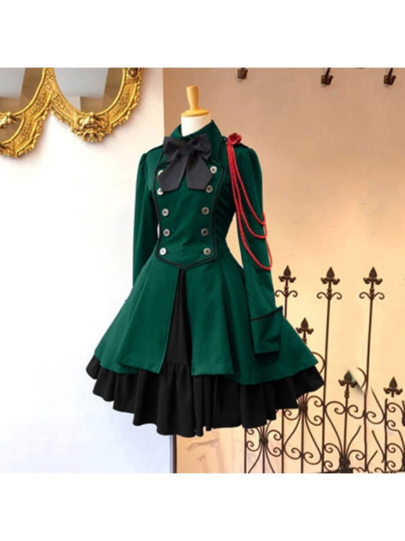 Fashion Women Vintage Gothic Court Collar Patchwork Princess Dress