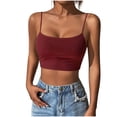 thumbnail image 1 of Turilly Fashion Women's Summer Sleeveless Tops U-Neck Solid Color Camisole Tank Spaghetti Top, 1 of 6