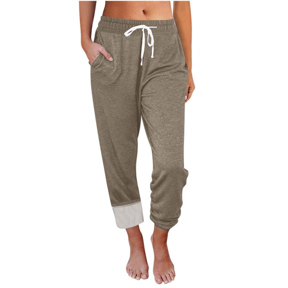 Turilly Full Length Pants for Women Women's Solid Pocket Corduroy Pants