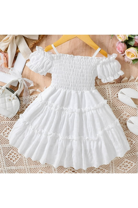 Girls' Summer New Sleeveless Ruffled Lace Round-Neck Embroidery Mesh Princess Bow Skirt