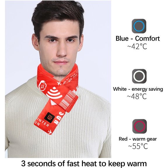 Turilly Heated Scarf Heating Scarf USB Smart Charging Neck and Shoulder Scarfs for Men and Women