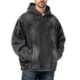 thumbnail image 1 of Turilly Hoodies Men Denim Hoodie Long Sleeve Casual Hooded Jacket With Front Pocket, 1 of 6
