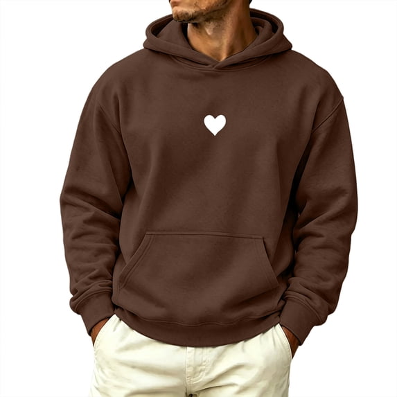 Turilly Hoodies Men Mid Weight Fleece Hoodie With Front Pocket Soft Casual Pullover Top