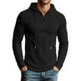 thumbnail image 1 of Turilly Hoodies Men Waffle Knit Zip Up Hoodie Solid Color Casual Lightweight Jacket, 1 of 9