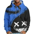 thumbnail image 1 of Turilly Hoodies for Men Graphic Men's Hooded Down Shoulder Sleeve Face Print Loose Hoodie Printed Long Sleeve Top Hoodie, 1 of 5