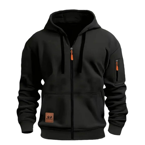 Turilly Hoodies for Men Zip Up Casual Sports Pullover Mens Solid Color Zipper Pocket Long Sleeve Hooded Sweatshirts Top