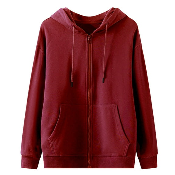 Turilly Hoodies for Men Zip Up Men's Loose Long Sleeve Hooded Solid Color Sweatshirt With Drop Shoulder Sleeves