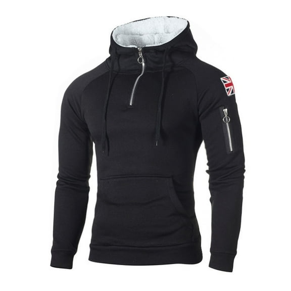 Turilly Hoodies for Men Zip Up Men's New Zipper Neckline Hooded Long Sleeve Sweatshirt Casual Solid Color Hooded Sweatshirt
