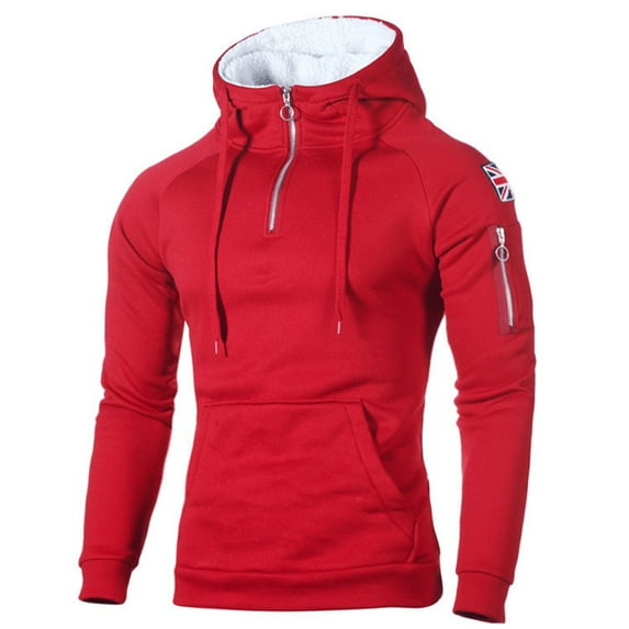 Turilly Hoodies for Men Zip Up Men's New Zipper Neckline Hooded Long Sleeve Sweatshirt Casual Solid Color Hooded Sweatshirt