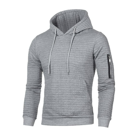Turilly Hoodies for Men Zip Up Mens Casual Sports Pullover Solid Color Zipper Pocket Long Sleeve Hooded Sweatshirts Top