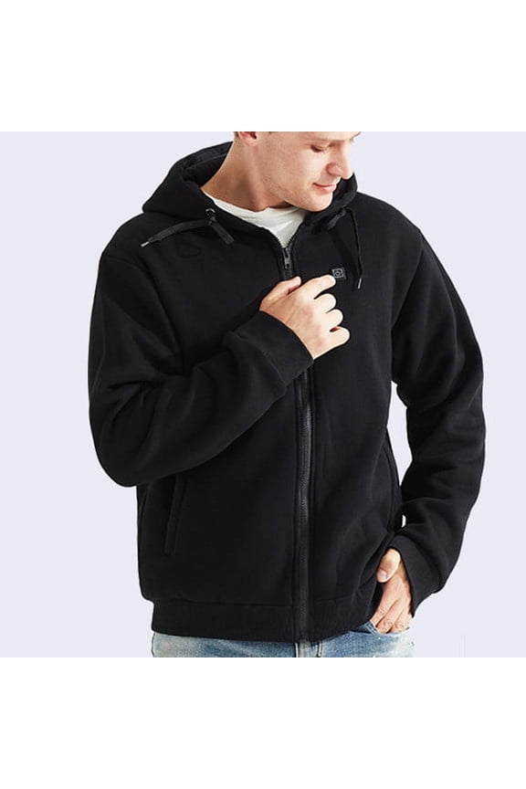 Intelligent Warm Carbon Fiber Heating Long Sleeved Hooded Casual Coat/jacket