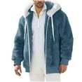 thumbnail image 1 of Turilly Jackets Fleece Coats Men Fashion Casual Solid Zipper Pockets Long Sleeve Blouses Long Sleeve Hooded Casual Outwear, 1 of 6
