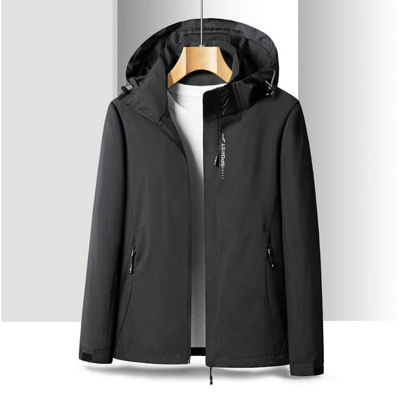 Turilly Ladies Coats and Jackets for Winter Women's Outdoor Solid Color Single Layer Sprint Coat Zipper Loose Casual Hooded Coat