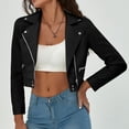 thumbnail image 1 of Turilly Lady Coats Winter Plus Size Jackets Women Casual Coat Long Sleeves Suit Style Leather Jacket Tops, 1 of 5