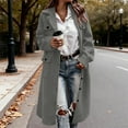 thumbnail image 1 of Turilly Lady's Fashion Lapel Solid Color Woolen Pocket Long-sleeve Button Cardigan Coat Top, 1 of 5