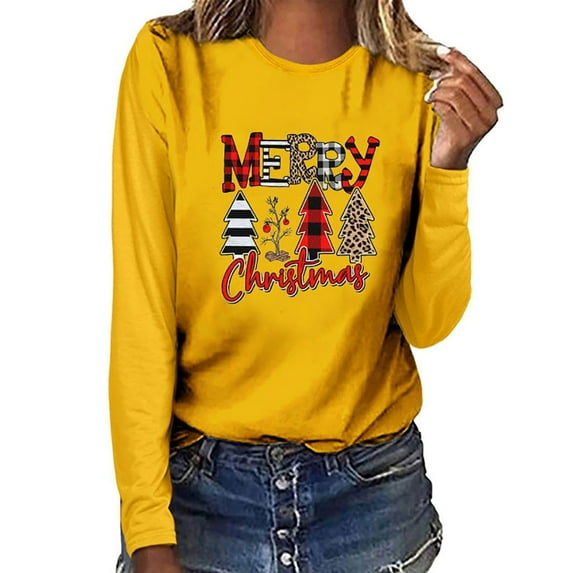 Turilly MERRY CHRISTMAS Women Casual Long Sleeve O-Neck Sweatshirt Pullover Blouse