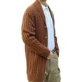 thumbnail image 1 of Turilly Men's Button Turn-down Collar Knitwear Long Sleeve Cardigan Sweater Woolen Coat, 1 of 4