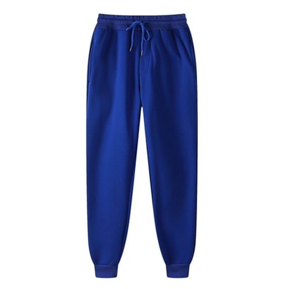 Turilly Men's Casual Trousers And Trousers Plus Velvet Thick Solid Color Large Size Running Fitness Sports Pants