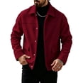 thumbnail image 1 of Turilly Men's Collared Shacket Snap Button Jacket Flap Pockets Casual Lightweight Overshirt for Fall Winter Daily, 1 of 9