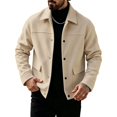 thumbnail image 1 of Turilly Men's Collared Shacket Snap Button Jacket Flap Pockets Casual Lightweight Overshirt for Fall Winter Daily, 1 of 9