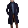 thumbnail image 1 of Turilly Men's Fashion Coats Casual Solid Color Buttons Pockets Long Sleeve Hoodless Casual Long Outwear Trench Coat, 1 of 6