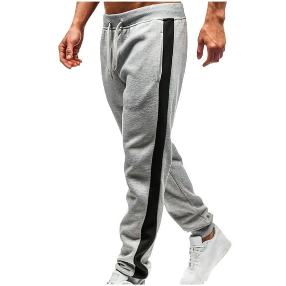 Turilly Men's Fashion Drawstring Elastic Waist Solid Color Casual Sweat Length Pants