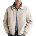 thumbnail image 1 of Turilly Men's Lightweight Jackets Casual Zipper Solid Long Sleeve Pockets Turn Down Collar Outwear Coat, 1 of 6
